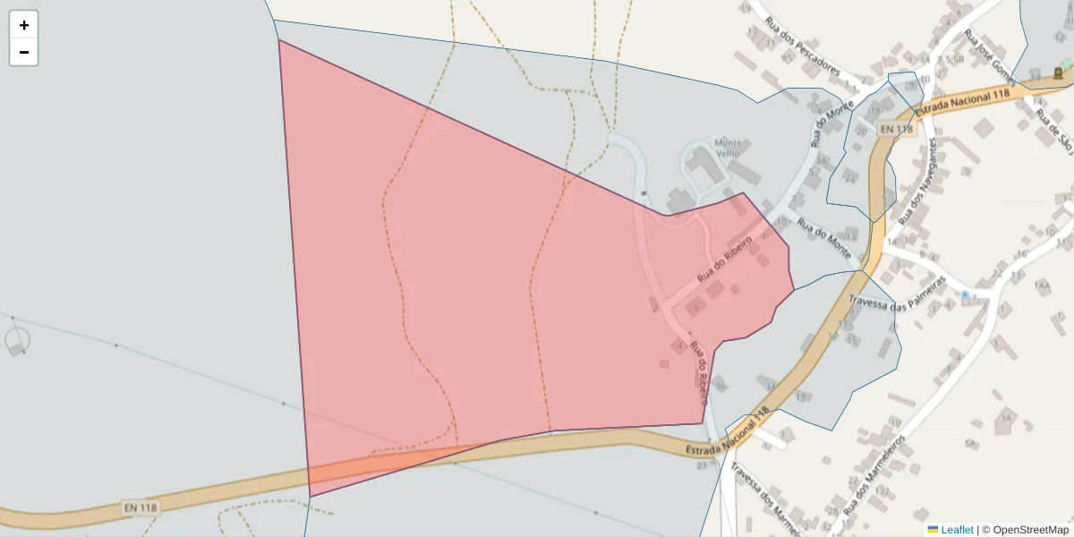 Mapa detalhado do código postal 2205-275 com limites, códigos postais vizinhos e agências dos correios