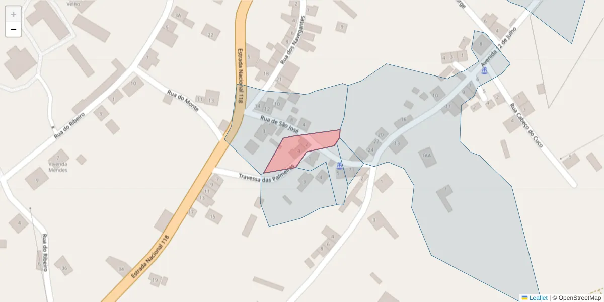 Mapa detalhado do código postal 2205-282 com limites, códigos postais vizinhos e agências dos correios