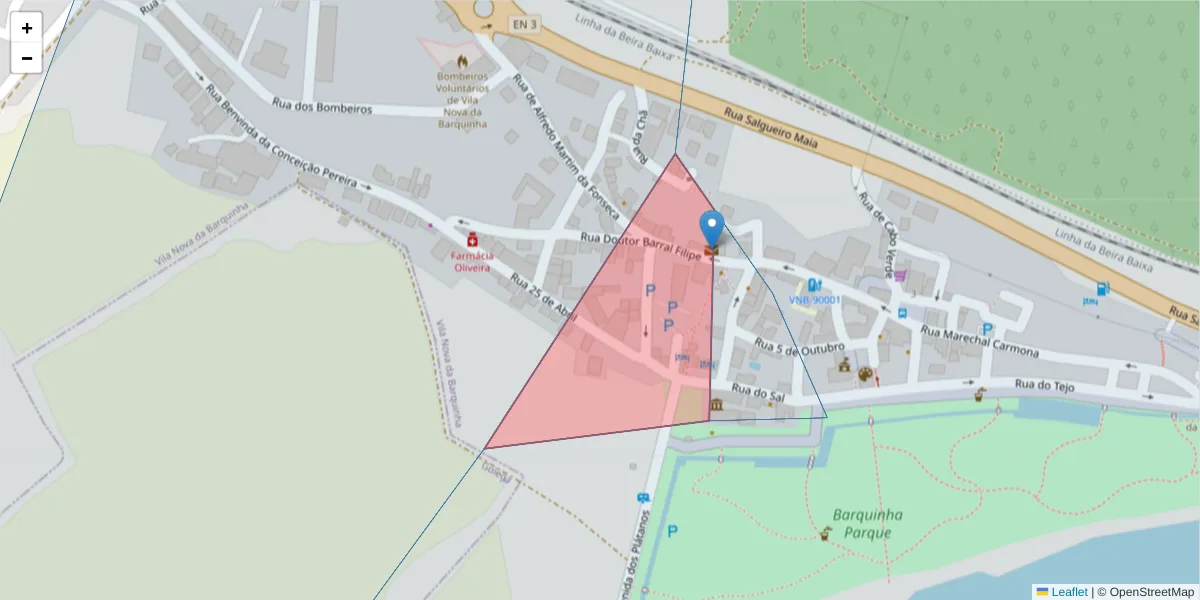 Mapa detalhado do código postal 2260-432 com limites, códigos postais vizinhos e agências dos correios