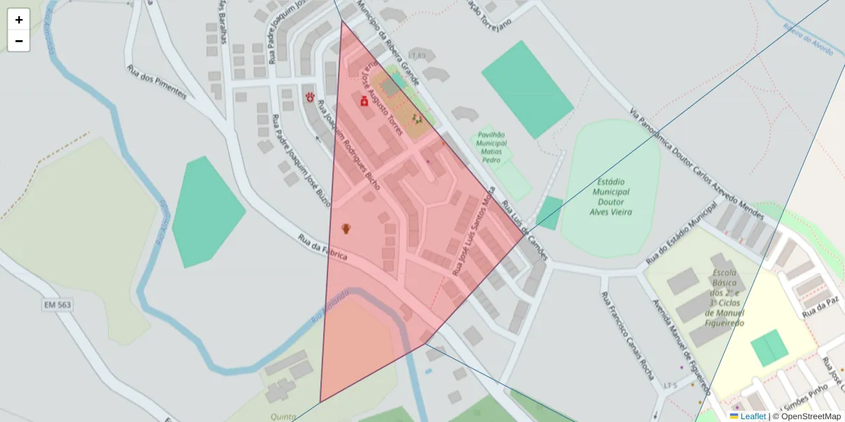 Mapa detalhado do código postal 2350-086 com limites, códigos postais vizinhos e agências dos correios