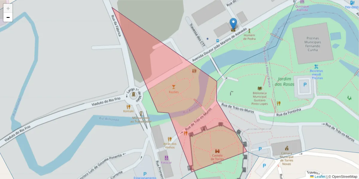 Mapa detalhado do código postal 2350-758 com limites, códigos postais vizinhos e agências dos correios
