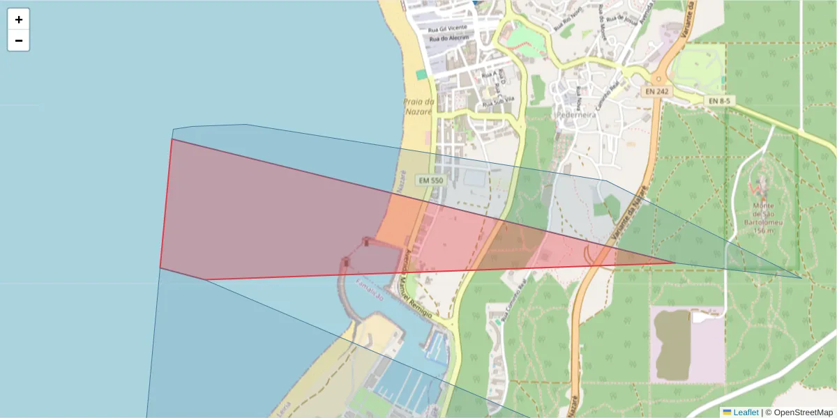 Mapa detalhado do código postal 2450-172 com limites, códigos postais vizinhos e agências dos correios