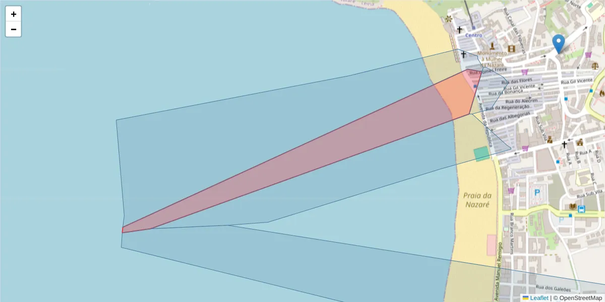 Mapa detalhado do código postal 2450-222 com limites, códigos postais vizinhos e agências dos correios