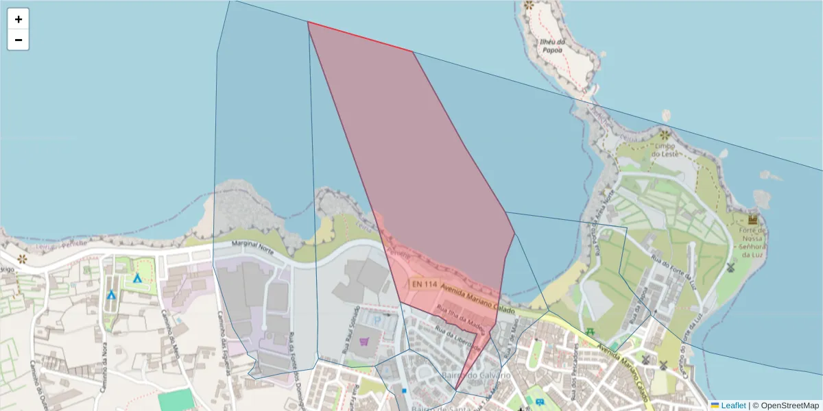 Mapa detalhado do código postal 2520-321 com limites, códigos postais vizinhos e agências dos correios