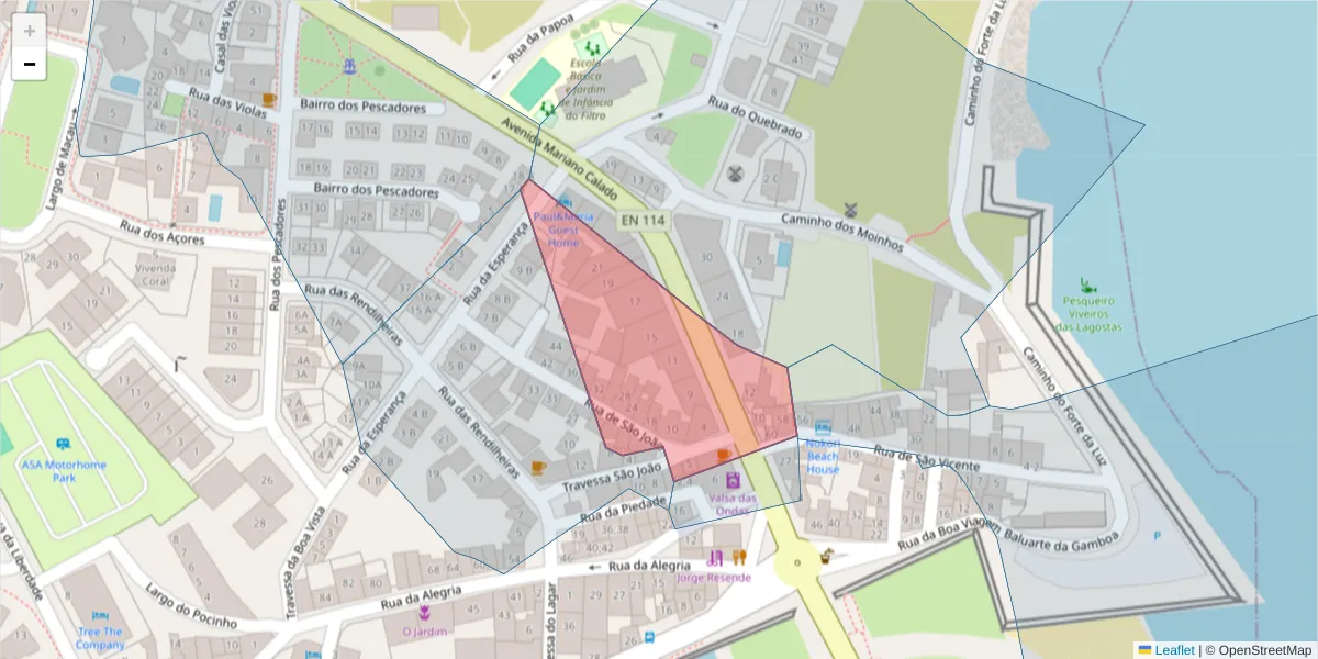 Mapa detalhado do código postal 2520-386 com limites, códigos postais vizinhos e agências dos correios