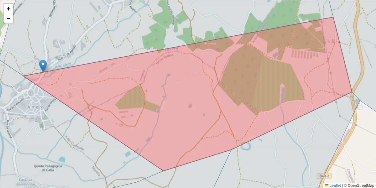 Mapa detalhado do código postal 2530-844 com limites, códigos postais vizinhos e agências dos correios