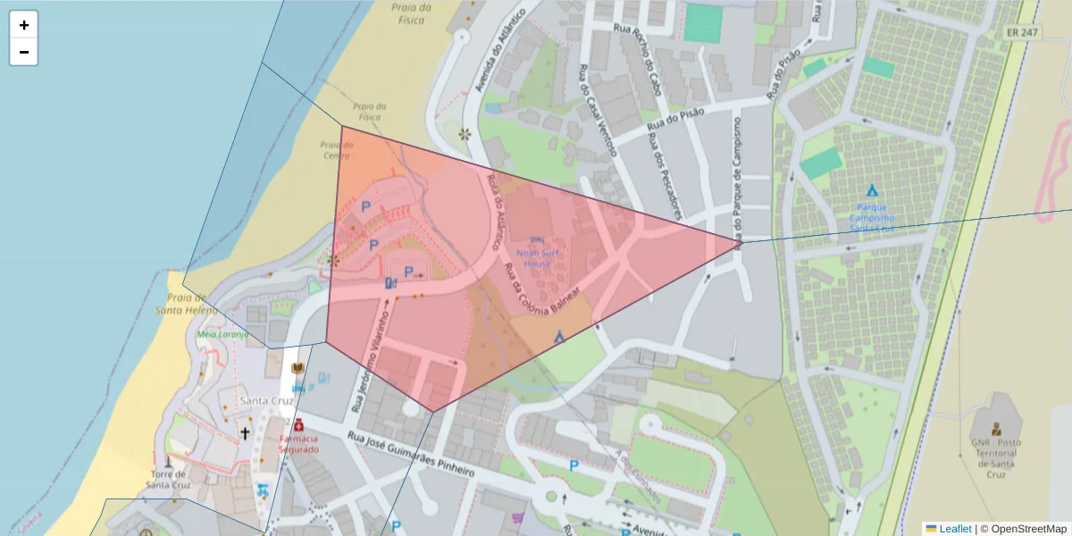 Mapa detalhado do código postal 2560-042 com limites, códigos postais vizinhos e agências dos correios