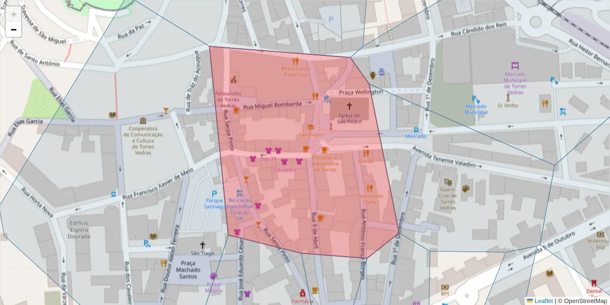 Mapa detalhado do código postal 2560-357 com limites, códigos postais vizinhos e agências dos correios