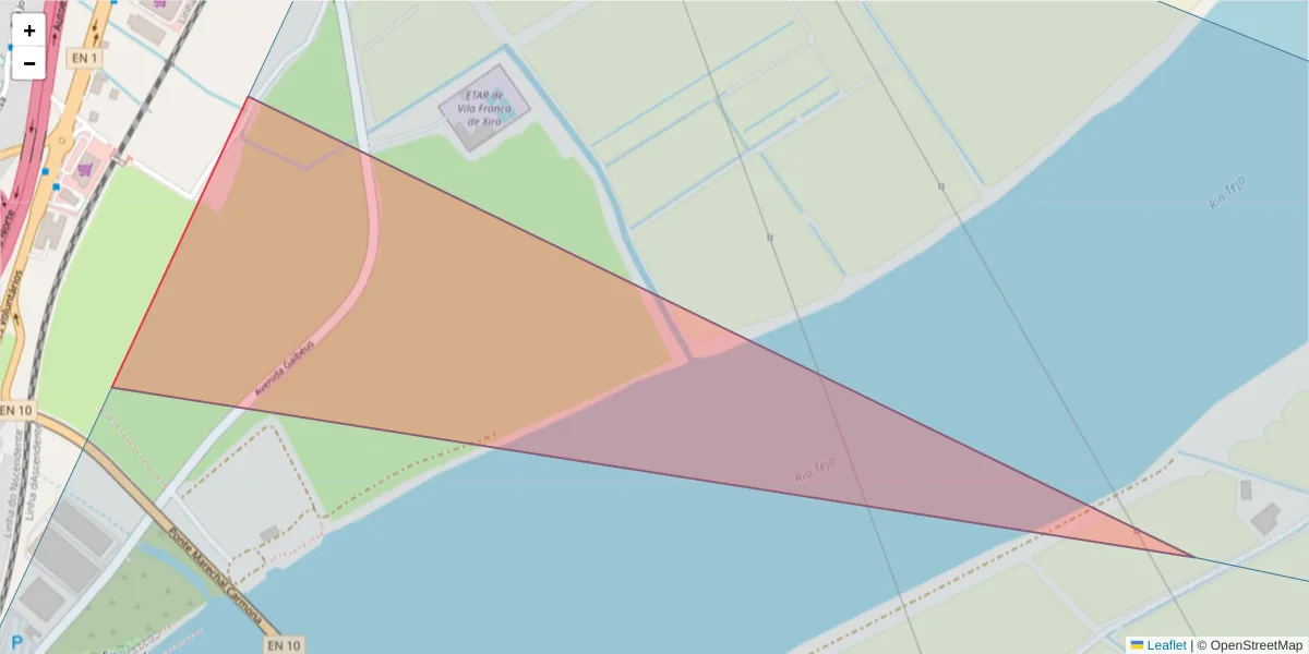 Mapa detalhado do código postal 2600-000 com limites, códigos postais vizinhos e agências dos correios