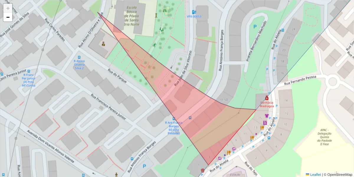 Mapa detalhado do código postal 2625-046 com limites, códigos postais vizinhos e agências dos correios
