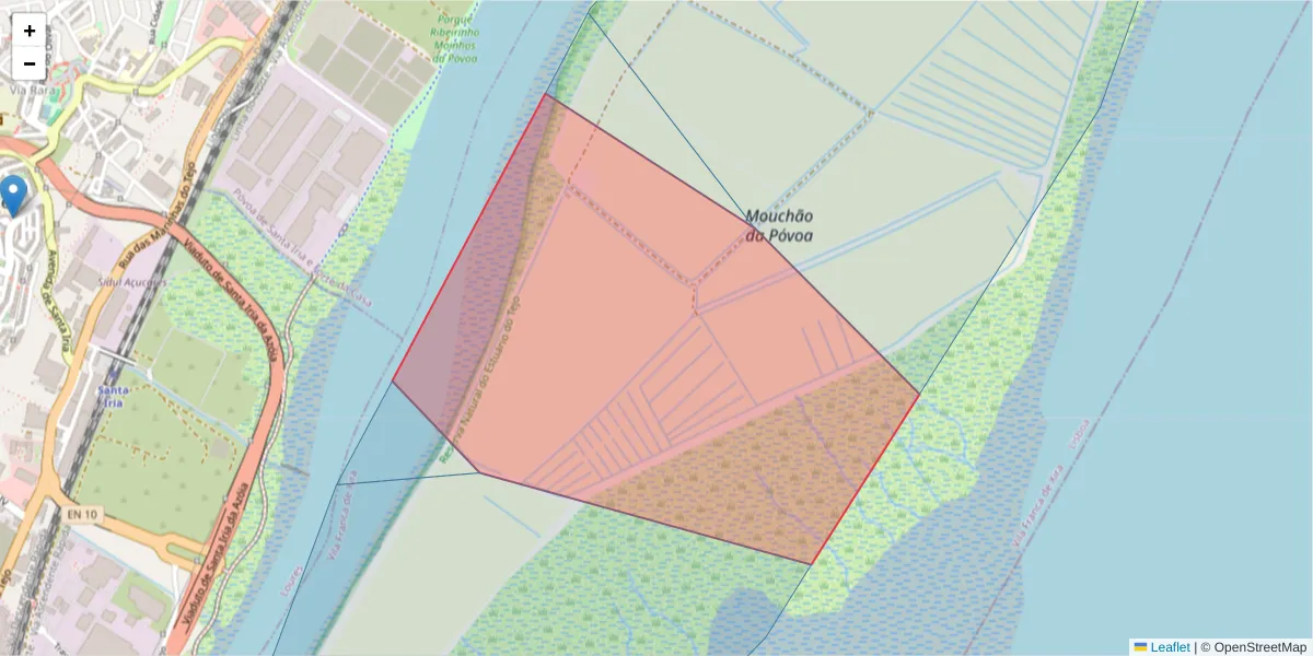 Mapa detalhado do código postal 2625-266 com limites, códigos postais vizinhos e agências dos correios