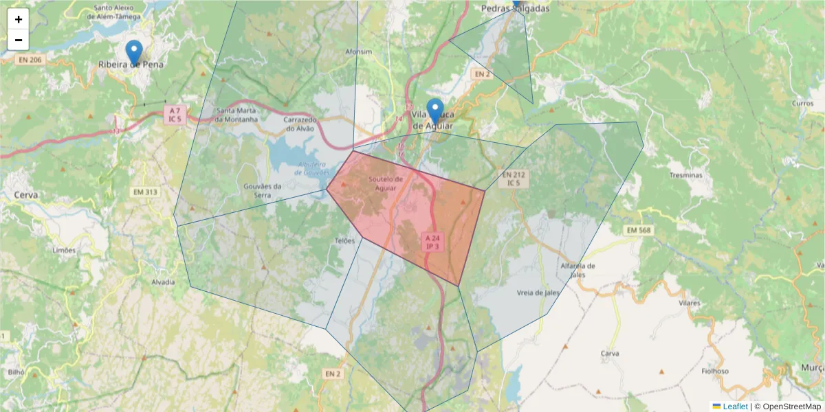Mapa detalhado do código postal 2650-539 com limites, códigos postais vizinhos e agências dos correios