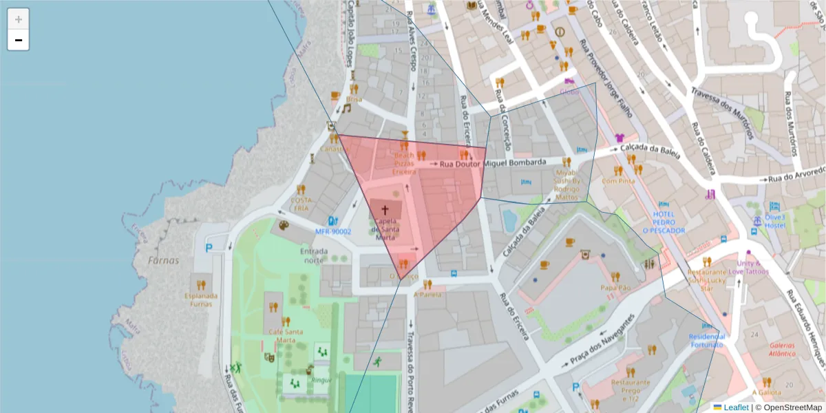 Mapa detalhado do código postal 2655-228 com limites, códigos postais vizinhos e agências dos correios