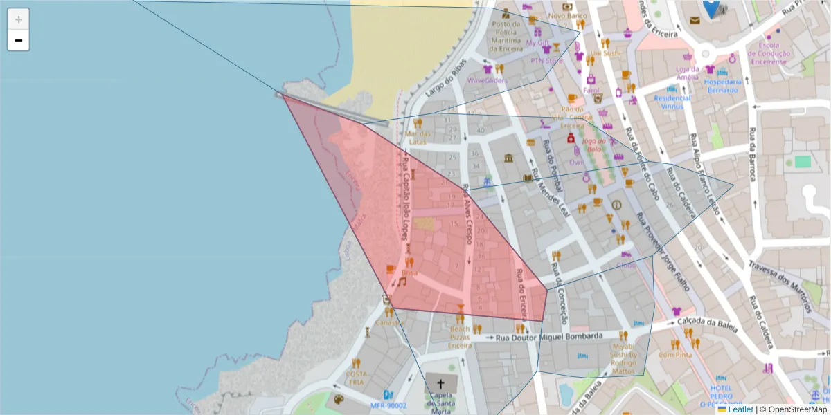 Mapa detalhado do código postal 2655-252 com limites, códigos postais vizinhos e agências dos correios