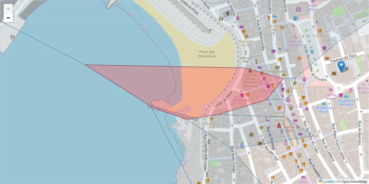 Mapa detalhado do código postal 2655-274 com limites, códigos postais vizinhos e agências dos correios