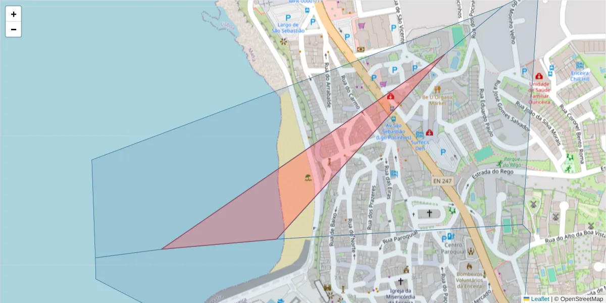 Mapa detalhado do código postal 2655-333 com limites, códigos postais vizinhos e agências dos correios