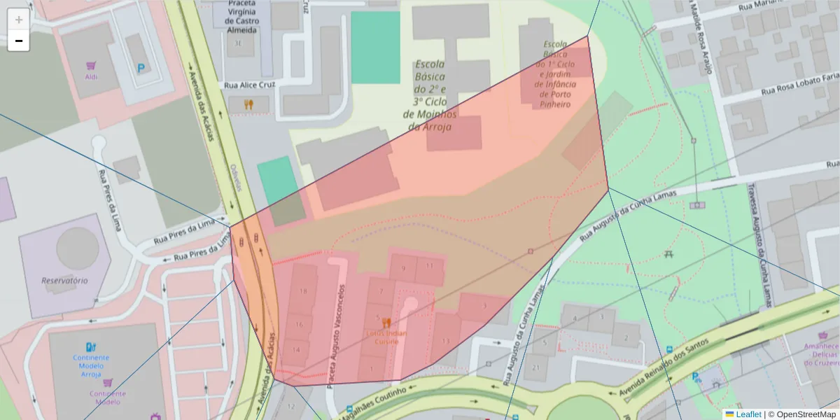 Mapa detalhado do código postal 2675-651 com limites, códigos postais vizinhos e agências dos correios