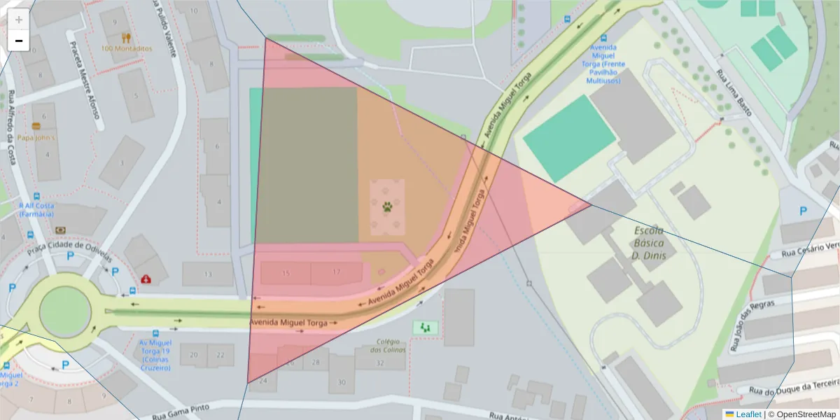 Mapa detalhado do código postal 2675-663 com limites, códigos postais vizinhos e agências dos correios