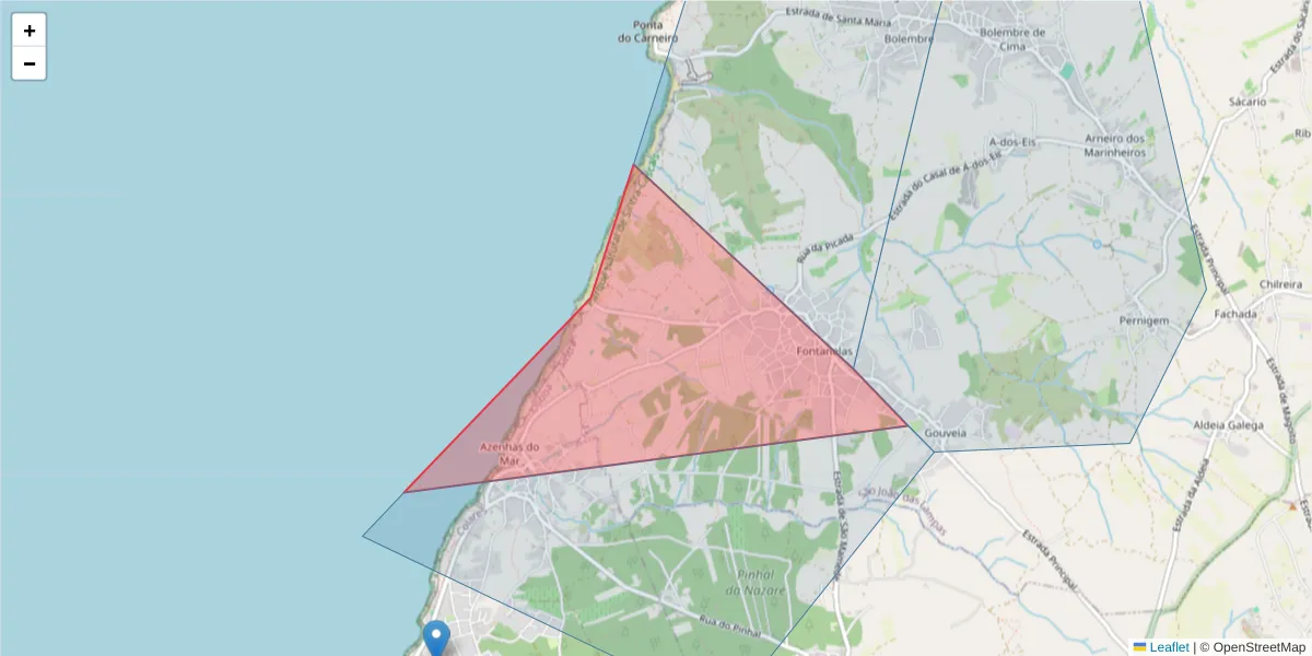 Mapa detalhado do código postal 2705-104 com limites, códigos postais vizinhos e agências dos correios