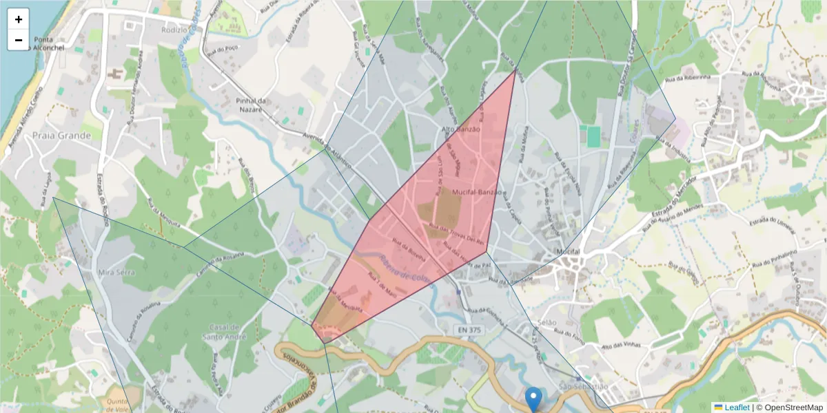 Mapa detalhado do código postal 2705-137 com limites, códigos postais vizinhos e agências dos correios