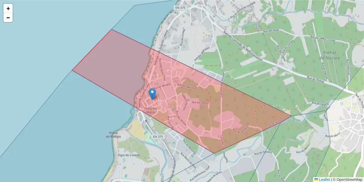 Mapa detalhado do código postal 2705-297 com limites, códigos postais vizinhos e agências dos correios