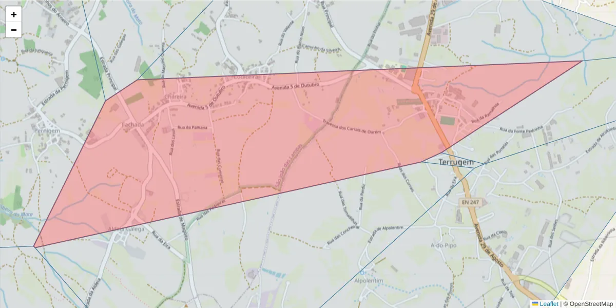 Mapa detalhado do código postal 2705-854 com limites, códigos postais vizinhos e agências dos correios