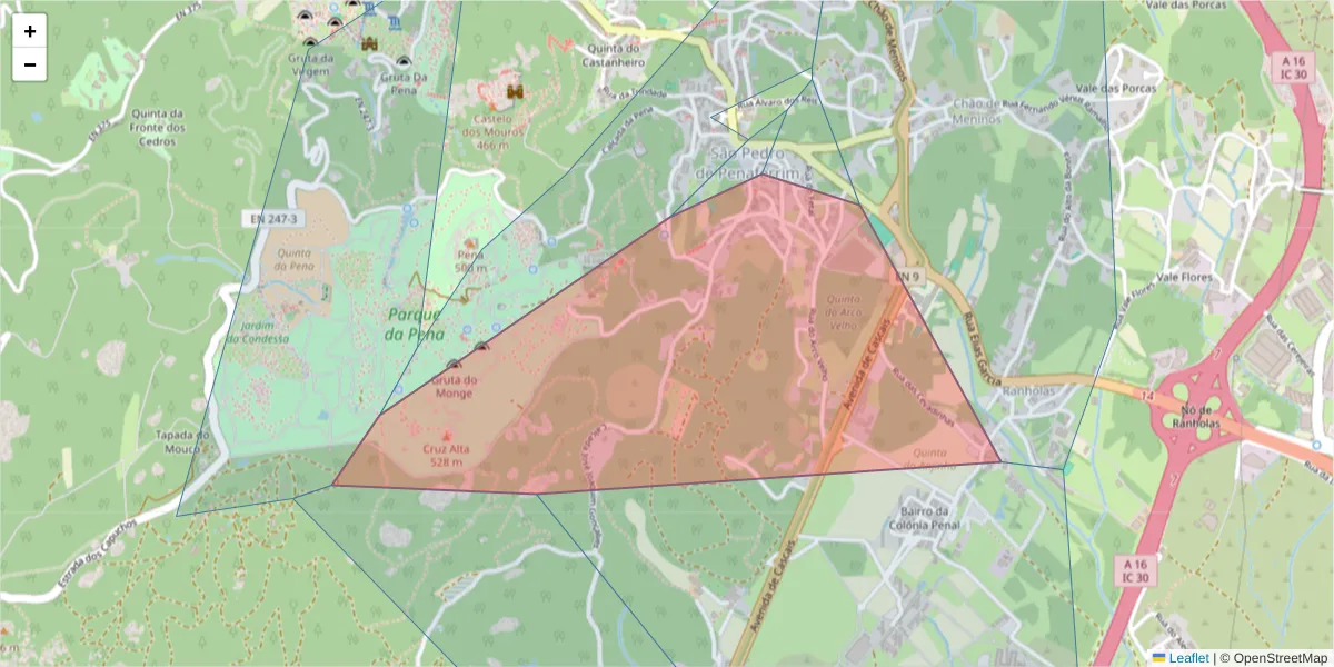 Mapa detalhado do código postal 2710-482 com limites, códigos postais vizinhos e agências dos correios