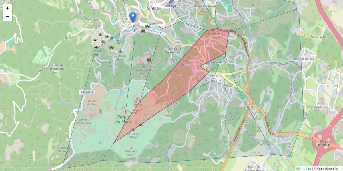 Mapa detalhado do código postal 2710-507 com limites, códigos postais vizinhos e agências dos correios