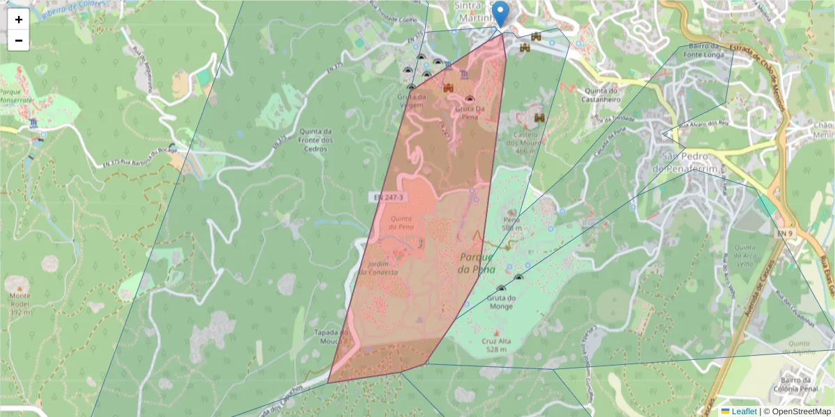 Mapa detalhado do código postal 2710-557 com limites, códigos postais vizinhos e agências dos correios