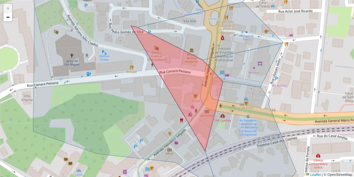 Mapa detalhado do código postal 2710-573 com limites, códigos postais vizinhos e agências dos correios