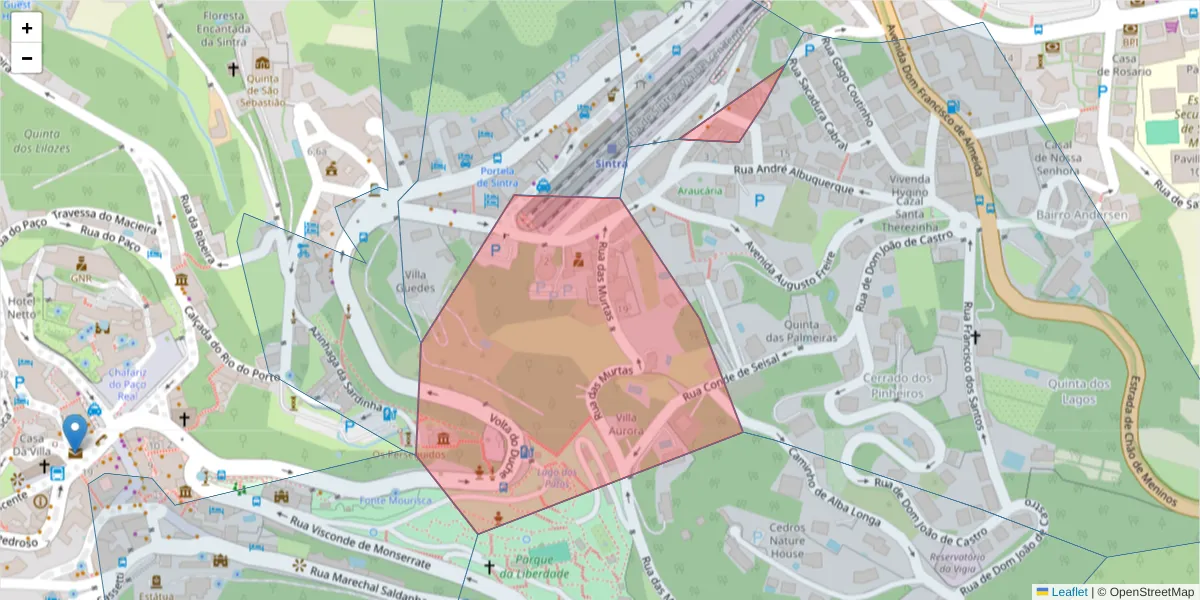 Mapa detalhado do código postal 2710-579 com limites, códigos postais vizinhos e agências dos correios