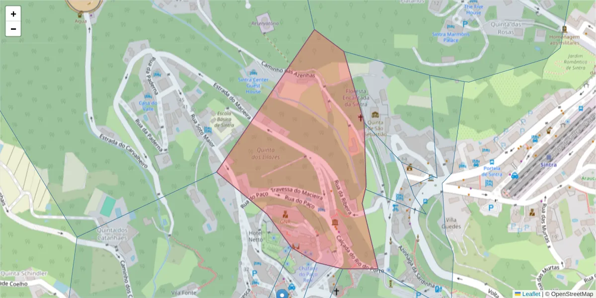 Mapa detalhado do código postal 2710-602 com limites, códigos postais vizinhos e agências dos correios