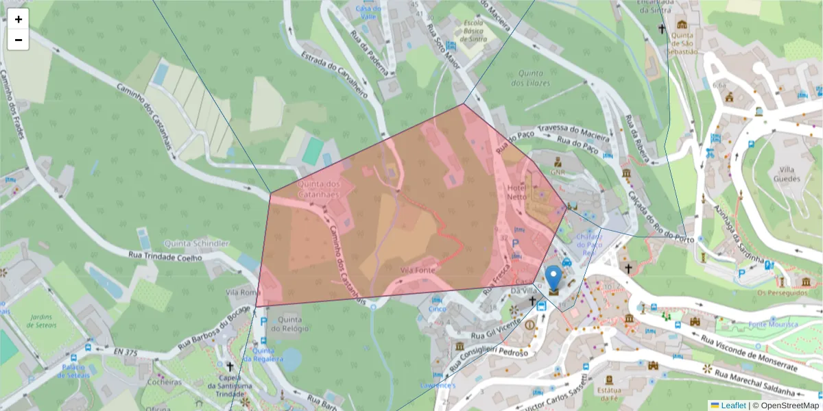 Mapa detalhado do código postal 2710-611 com limites, códigos postais vizinhos e agências dos correios