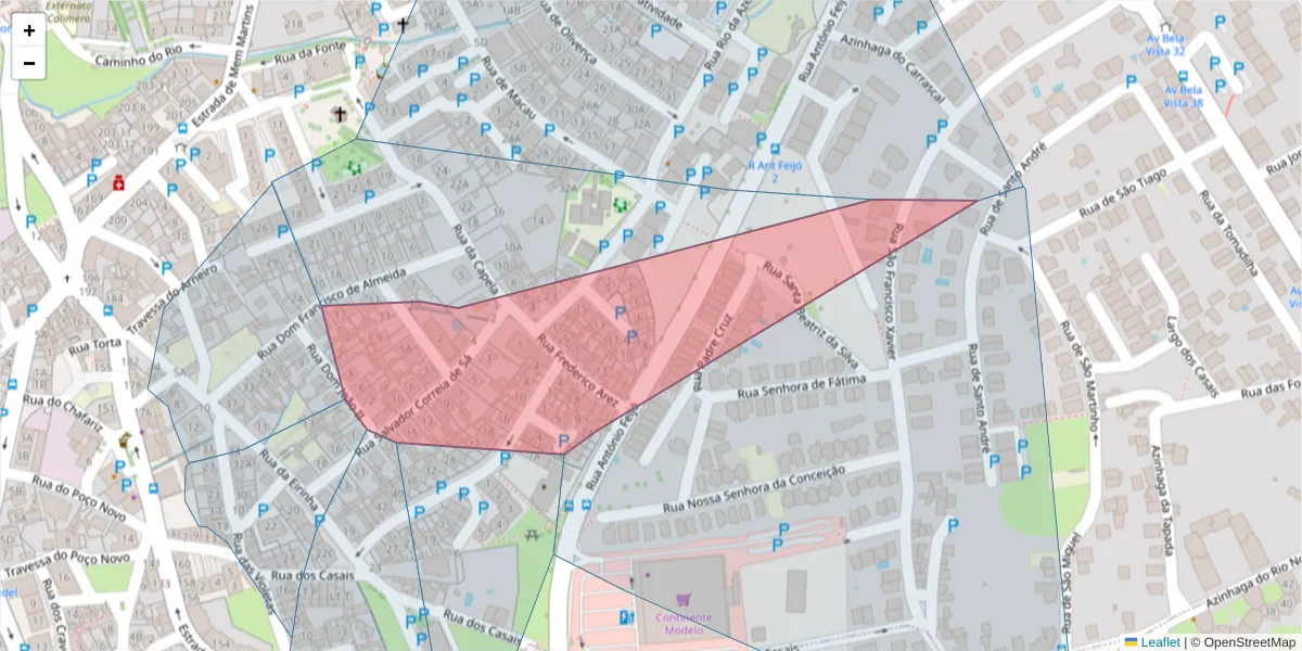 Mapa detalhado do código postal 2725-440 com limites, códigos postais vizinhos e agências dos correios