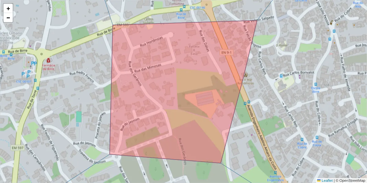 Mapa detalhado do código postal 2750-226 com limites, códigos postais vizinhos e agências dos correios