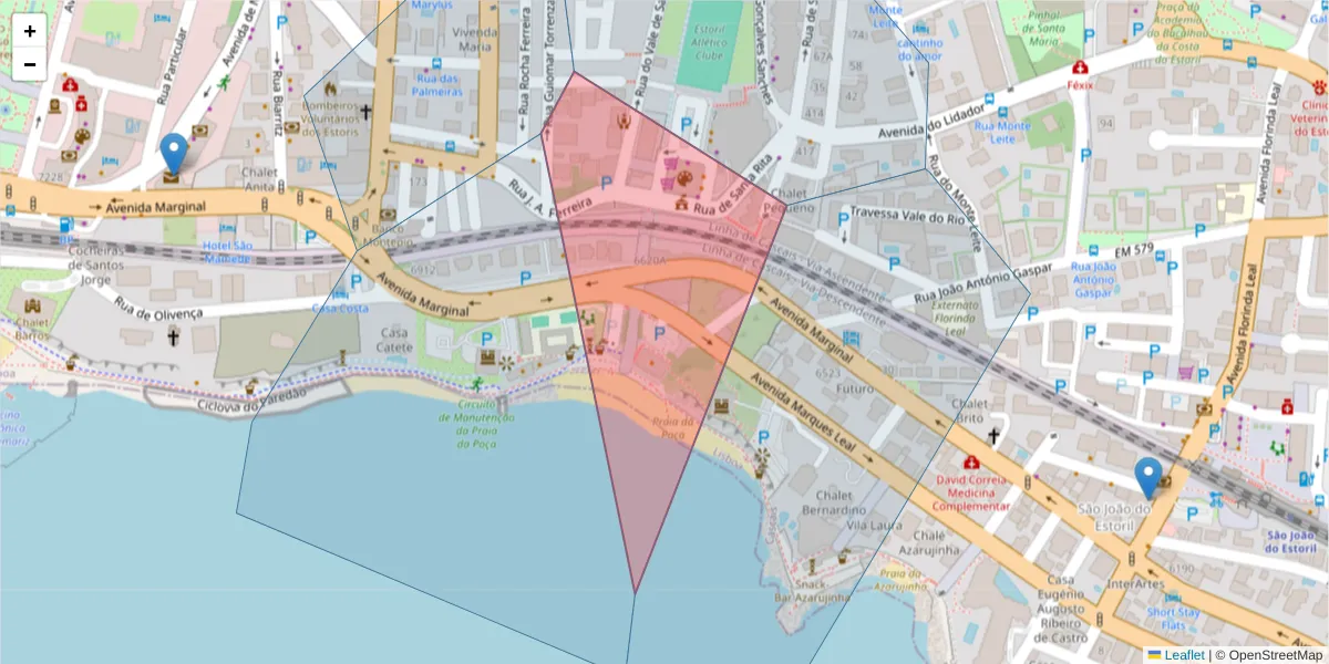 Mapa detalhado do código postal 2765-353 com limites, códigos postais vizinhos e agências dos correios