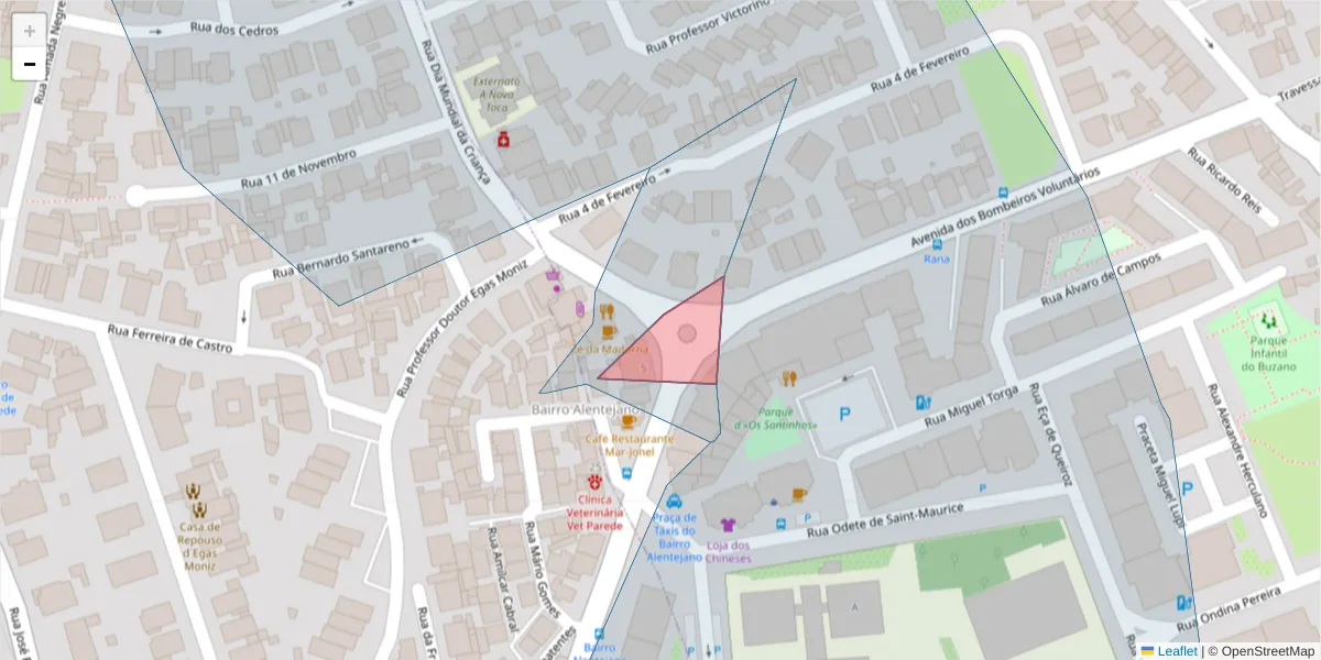Mapa detalhado do código postal 2775-013 com limites, códigos postais vizinhos e agências dos correios