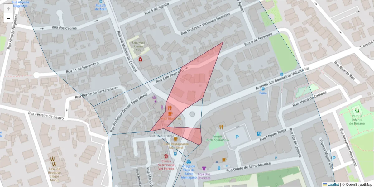 Mapa detalhado do código postal 2775-169 com limites, códigos postais vizinhos e agências dos correios