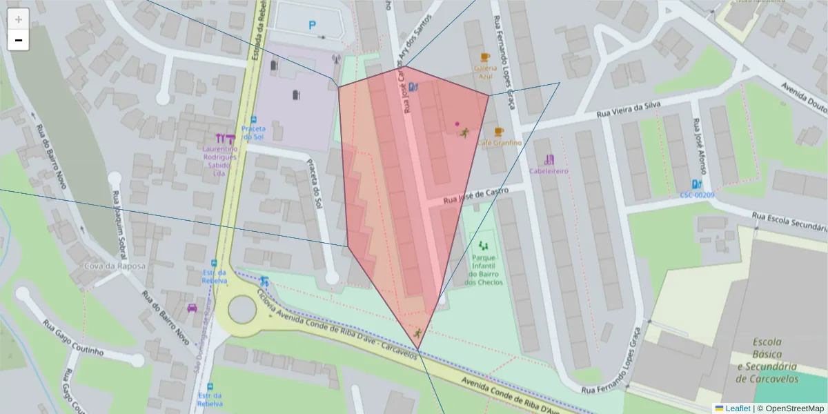Mapa detalhado do código postal 2775-592 com limites, códigos postais vizinhos e agências dos correios