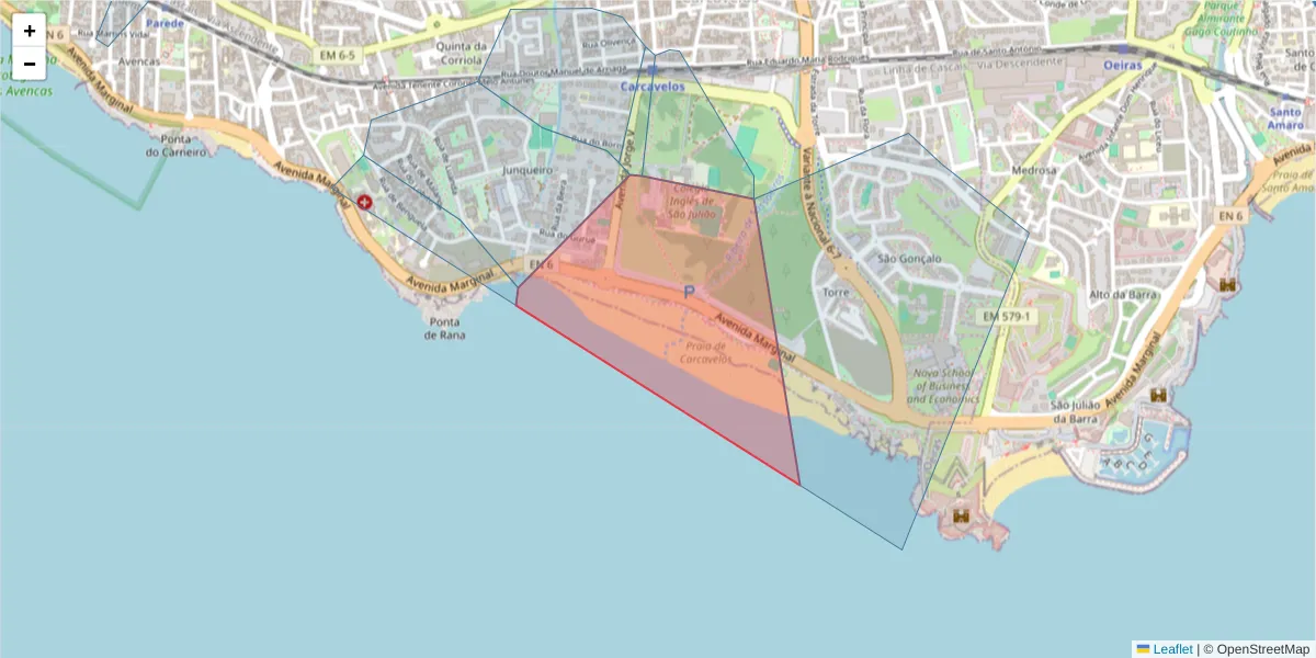 Mapa detalhado do código postal 2775-604 com limites, códigos postais vizinhos e agências dos correios