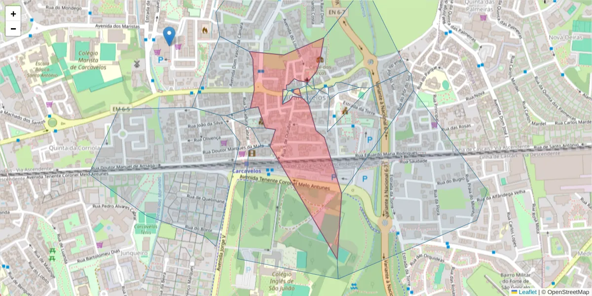 Mapa detalhado do código postal 2775-686 com limites, códigos postais vizinhos e agências dos correios