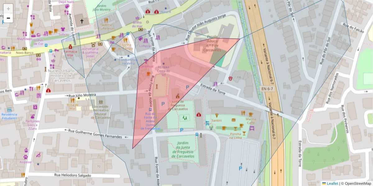 Mapa detalhado do código postal 2775-687 com limites, códigos postais vizinhos e agências dos correios