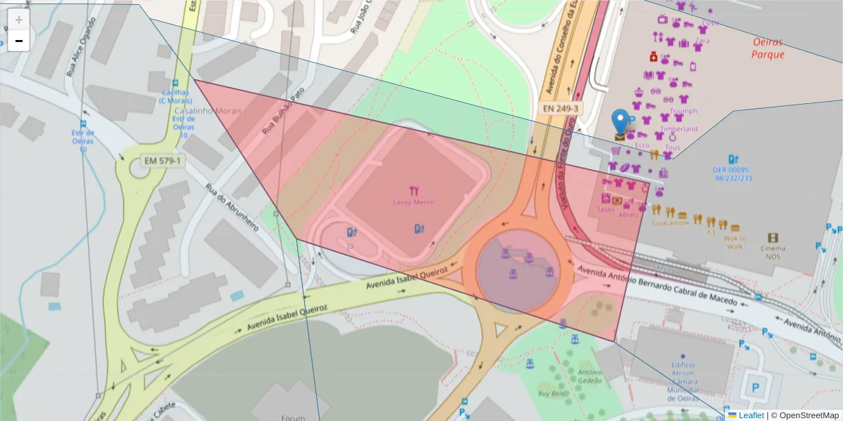 Mapa detalhado do código postal 2780-560 com limites, códigos postais vizinhos e agências dos correios