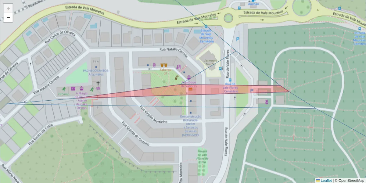 Mapa detalhado do código postal 2810-354 com limites, códigos postais vizinhos e agências dos correios