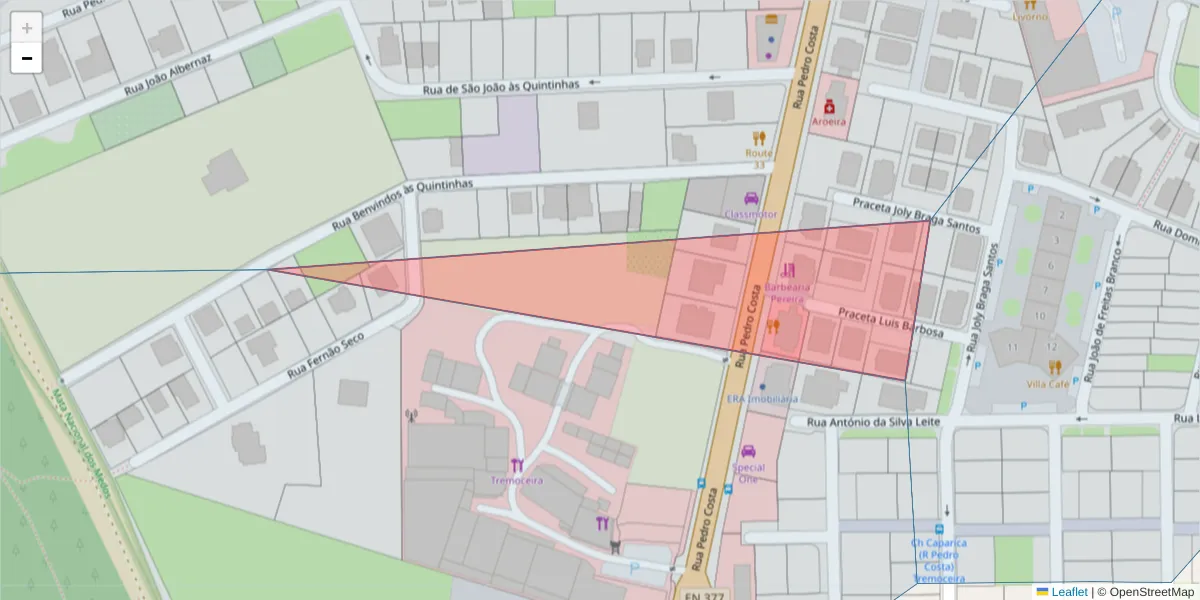 Mapa detalhado do código postal 2820 com limites, códigos postais vizinhos e agências dos correios