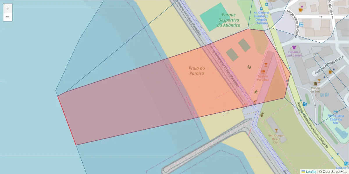 Mapa detalhado do código postal 2825-338 com limites, códigos postais vizinhos e agências dos correios