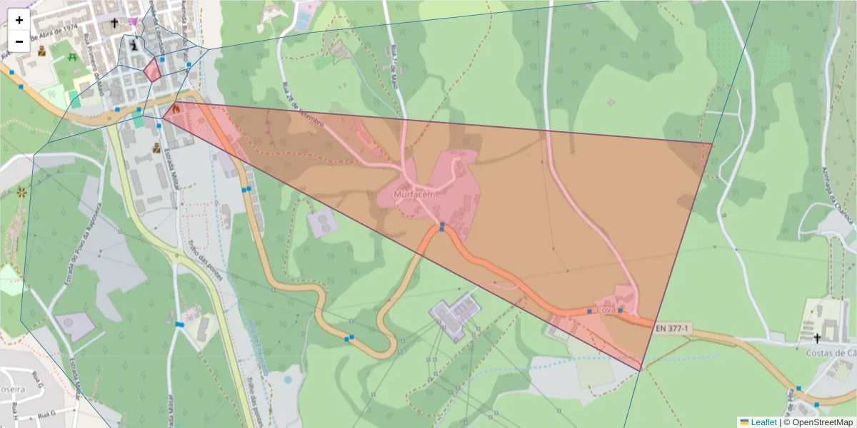 Mapa detalhado do código postal 2825-845 com limites, códigos postais vizinhos e agências dos correios