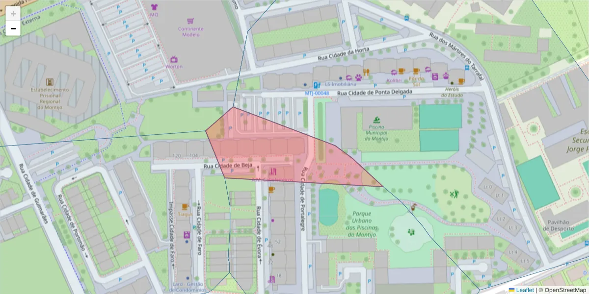 Mapa detalhado do código postal 2870-136 com limites, códigos postais vizinhos e agências dos correios