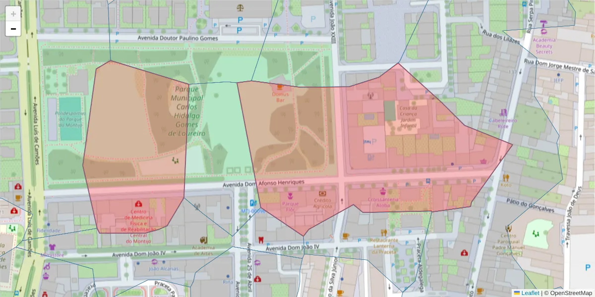 Mapa detalhado do código postal 2870-154 com limites, códigos postais vizinhos e agências dos correios