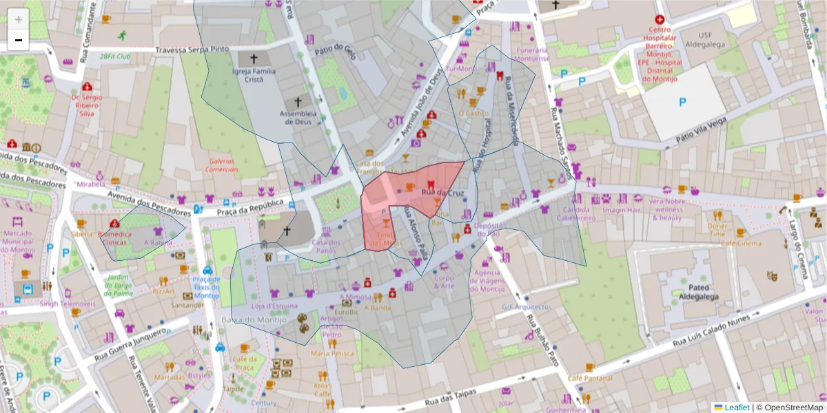 Mapa detalhado do código postal 2870-273 com limites, códigos postais vizinhos e agências dos correios